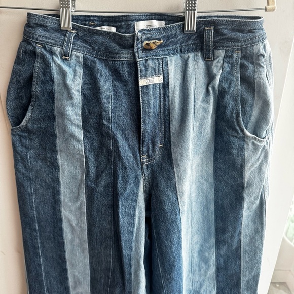 CLOSED two tone striped wide leg cropped jeans - Picture 8 of 10